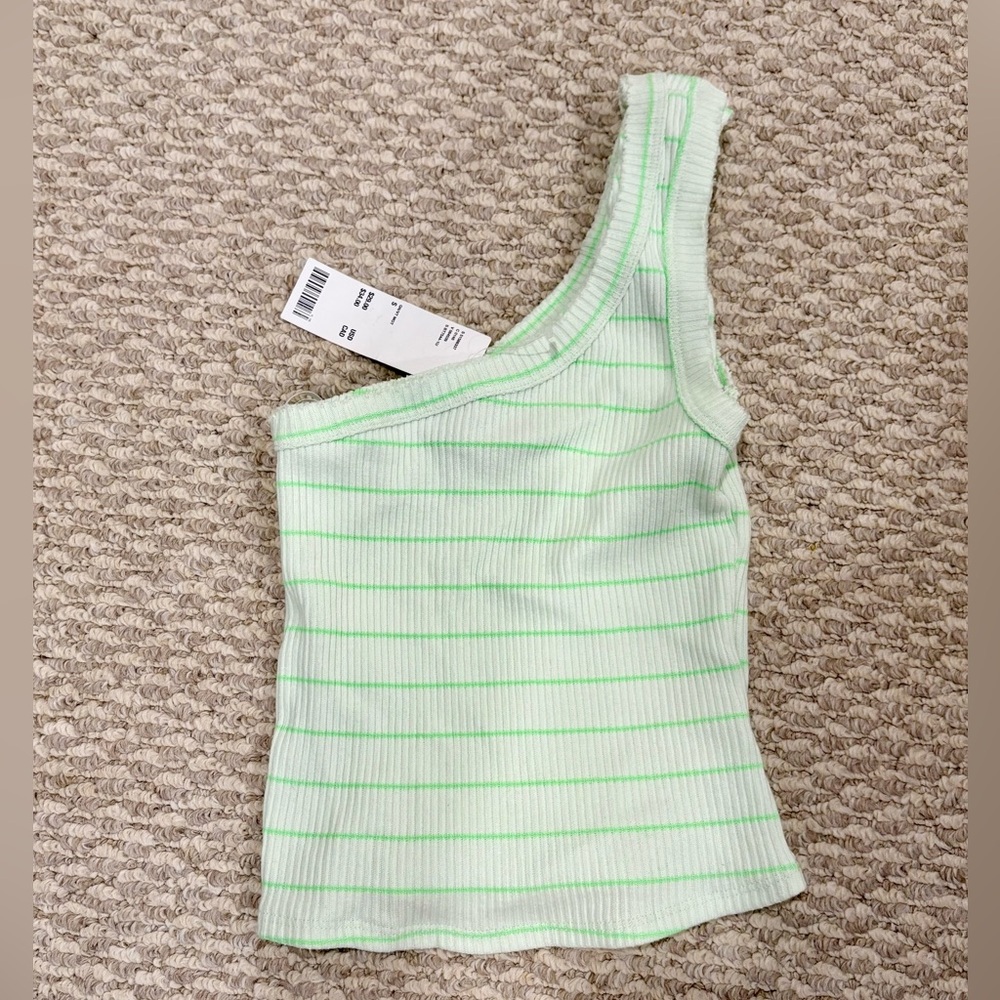 Urban Outfitters Mint Green Striped crop top